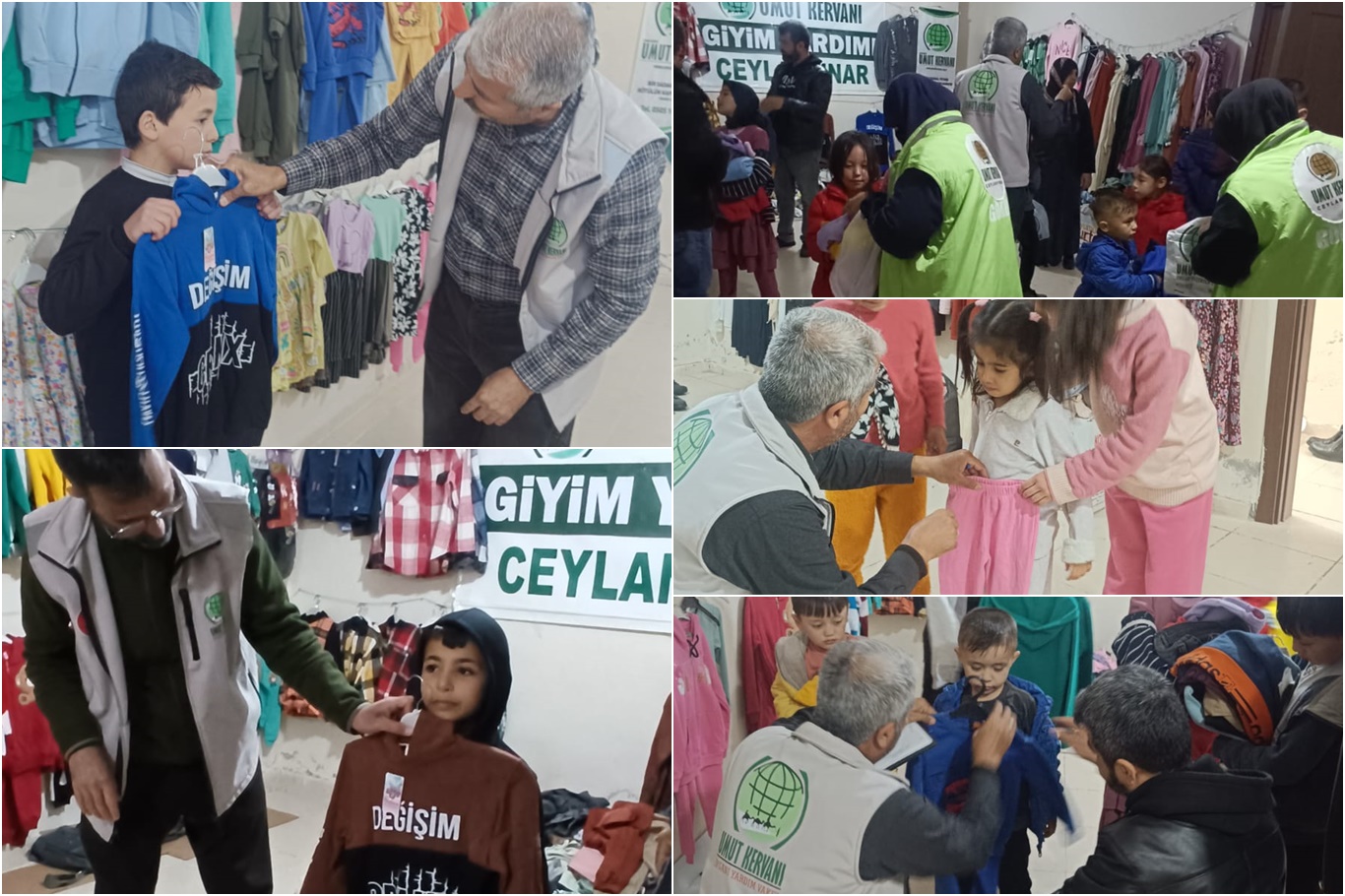 Umut Kervanından Ceylanpınar'da çocuklara bayram öncesi giyim yardımı