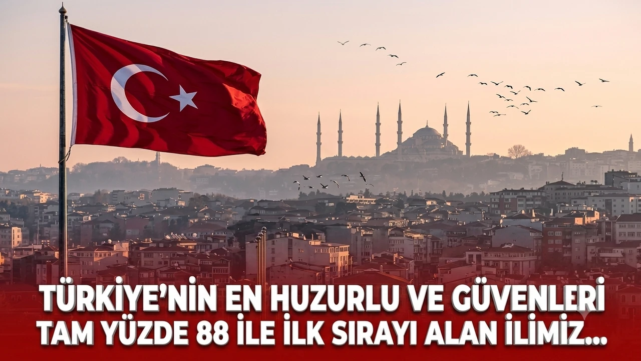 Türkiye’nin en huzurlu ve güvenli kentleri seçildi! Tam yüzde 88 ile ilk sırayı alan ilimiz...