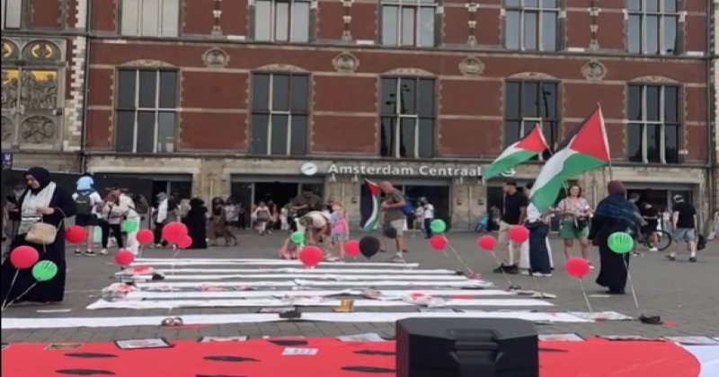 Amsterdam’da Filistin için 5 saatlik farkındalık eylemi