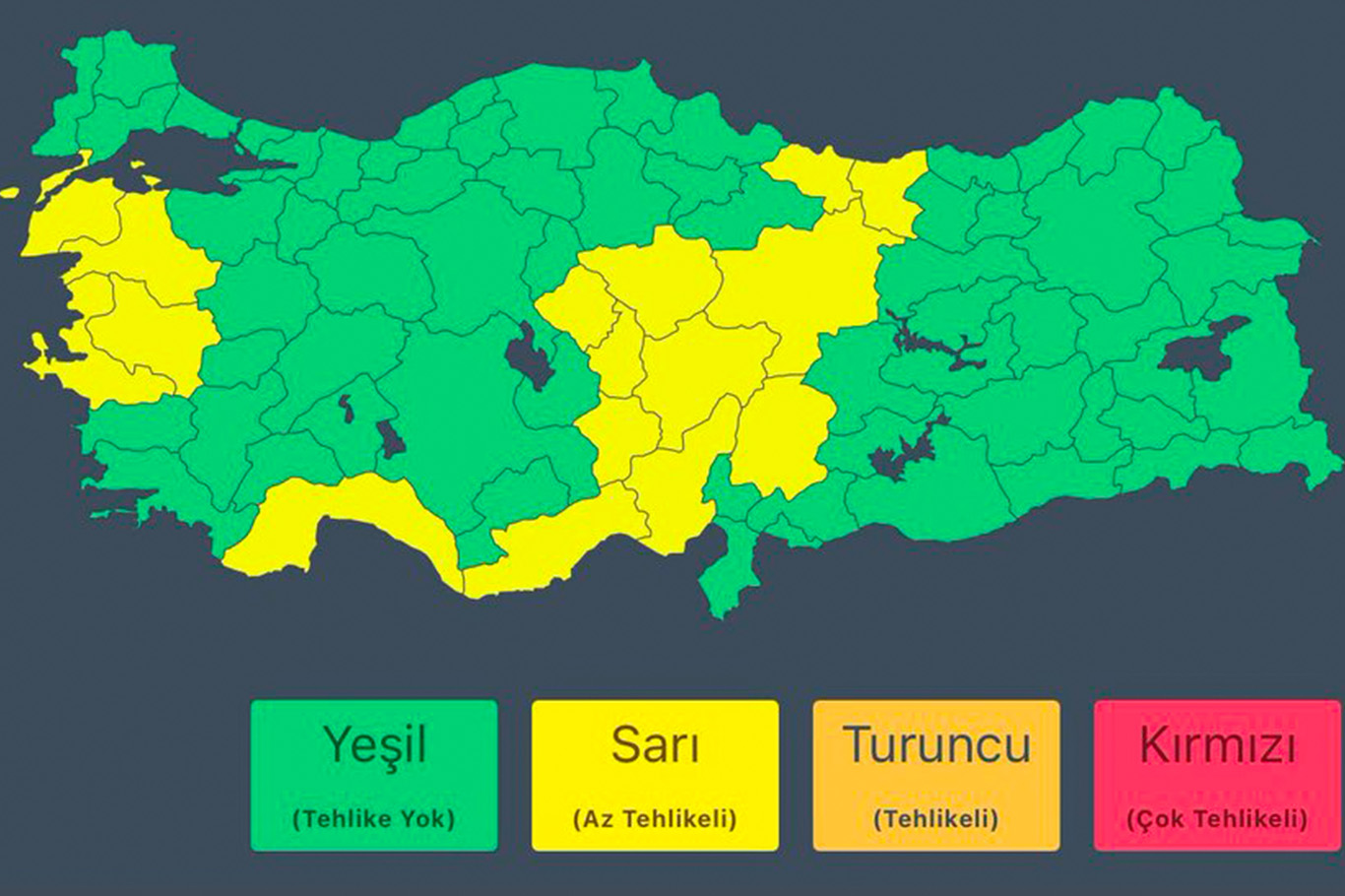 İçişleri Bakanlığı'ndan kuvvetli yağış ve fırtına uyarısı