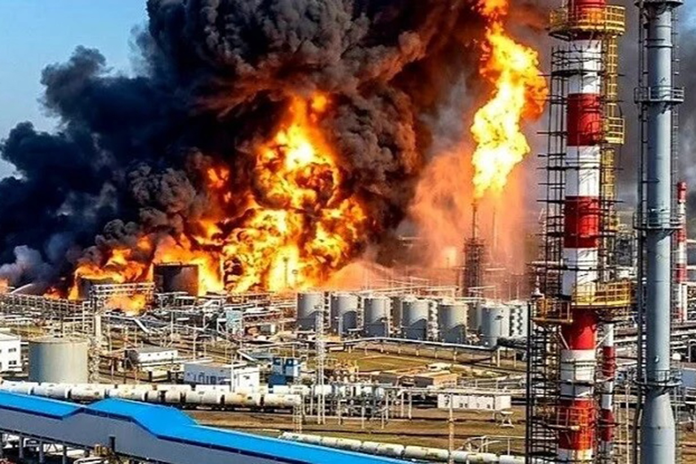 Kazakistan’da petrol rafinerisinde yangın