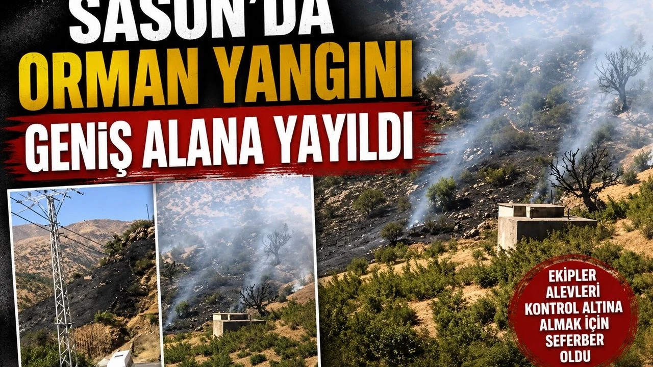 Sason’da Orman Yangını Geniş Alana Yayıldı
